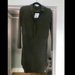 Army green shirt dress